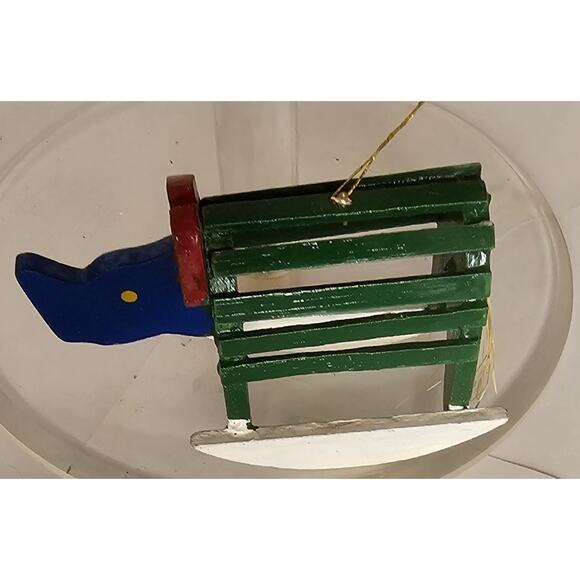 Handmade Wooden Ornaments Lot Of Four Christmas Holiday Tree Vintage - Picture 3 of 7